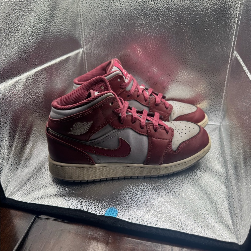Air Jordan Nike Red and grey Shoes.